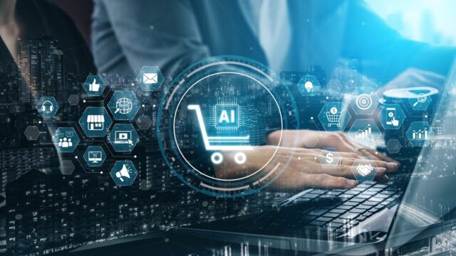 Illustrazione sull'ottimizzazione nell'e-commerce AI